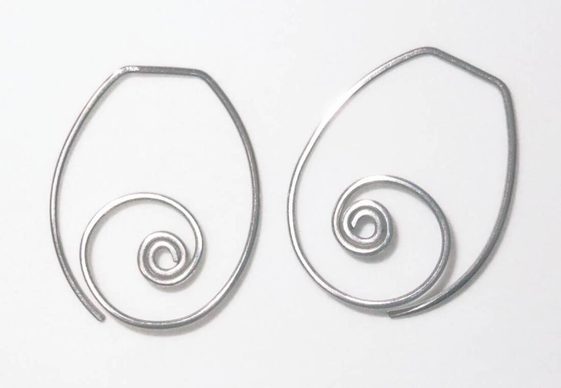 Hyp-allergenic TITANIUM BUTTERFLYS TONGUE Spiral Hoops Earrings - Pure ...