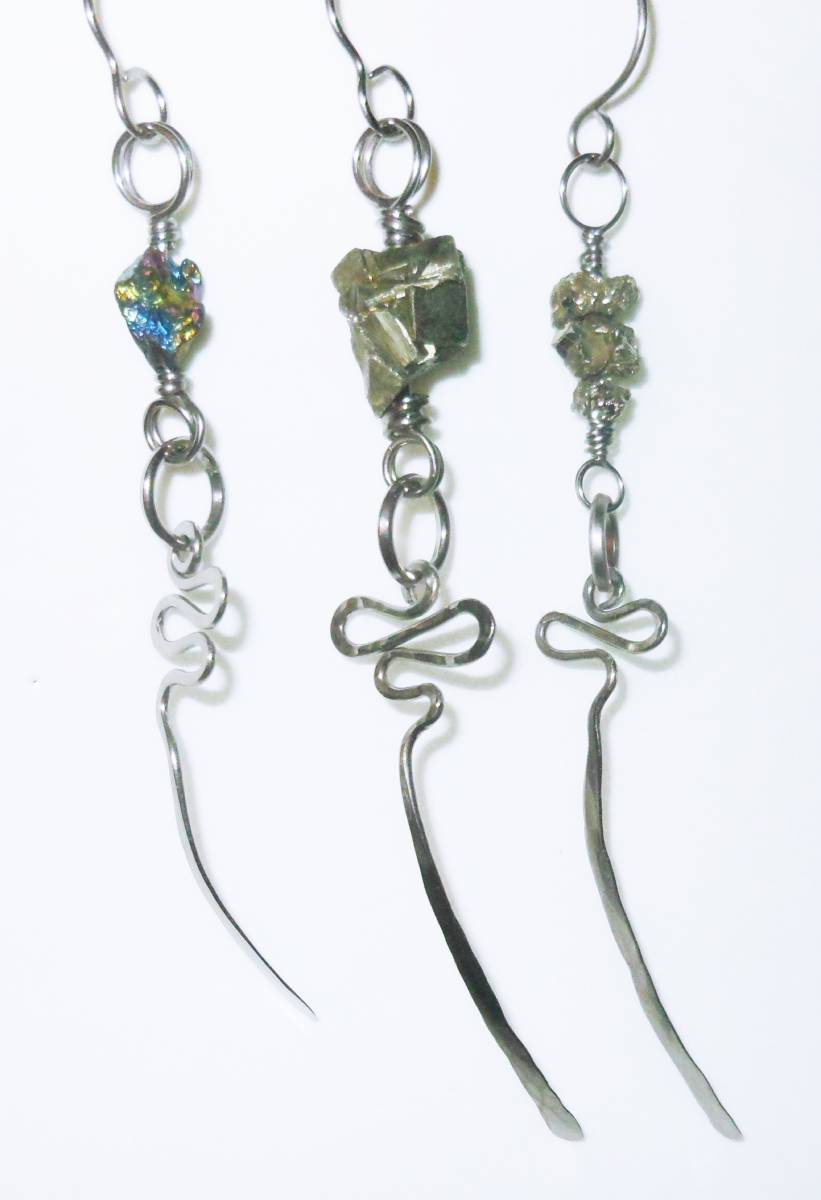 Titanium and Gemstone Quality Pyrite Earrings